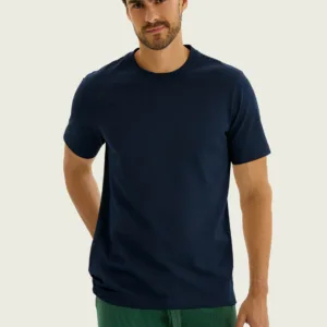 Camiseta Azul Masculina Em Malha Piquet Pima - Hering