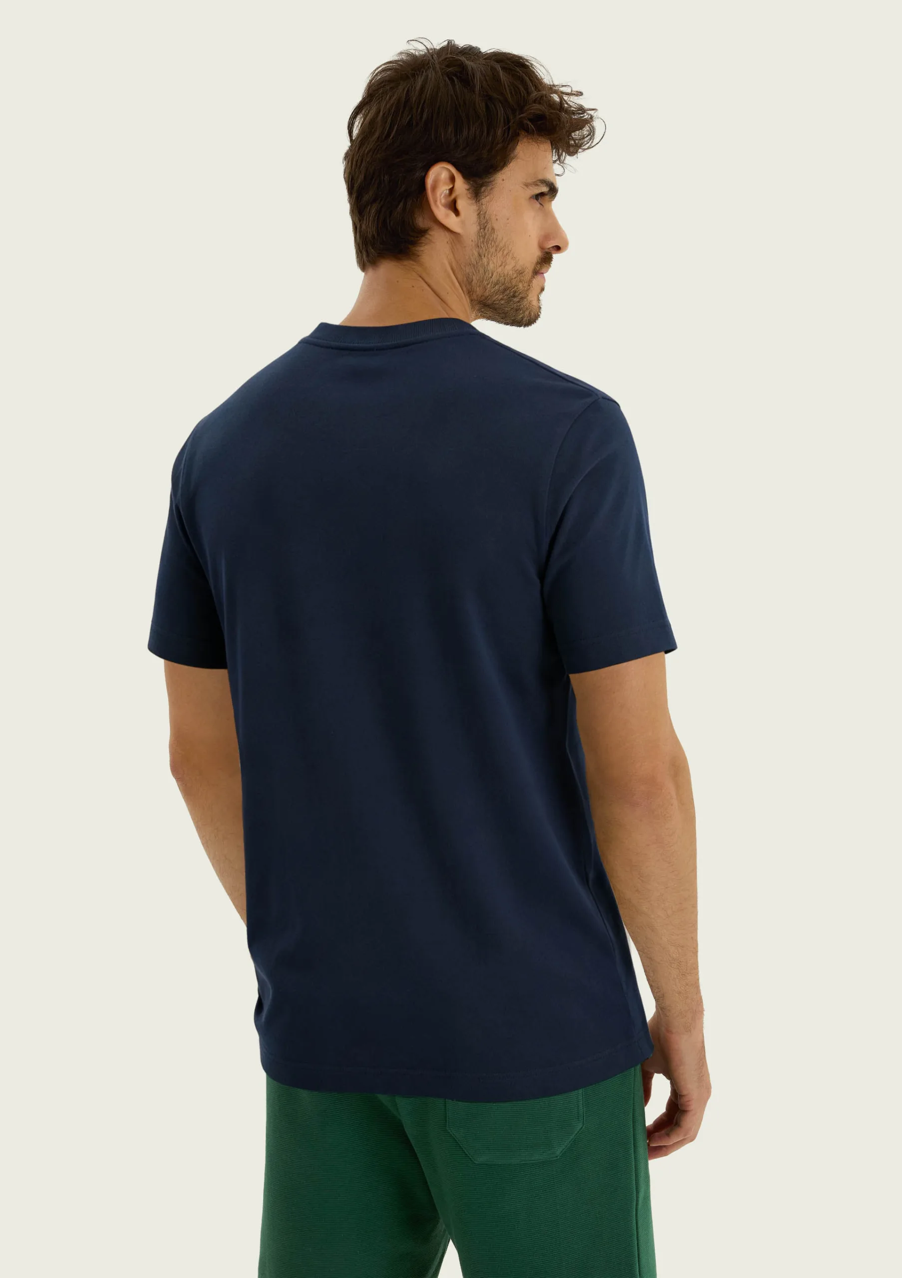 Camiseta Azul Masculina Em Malha Piquet Pima - Hering - Imagem 2