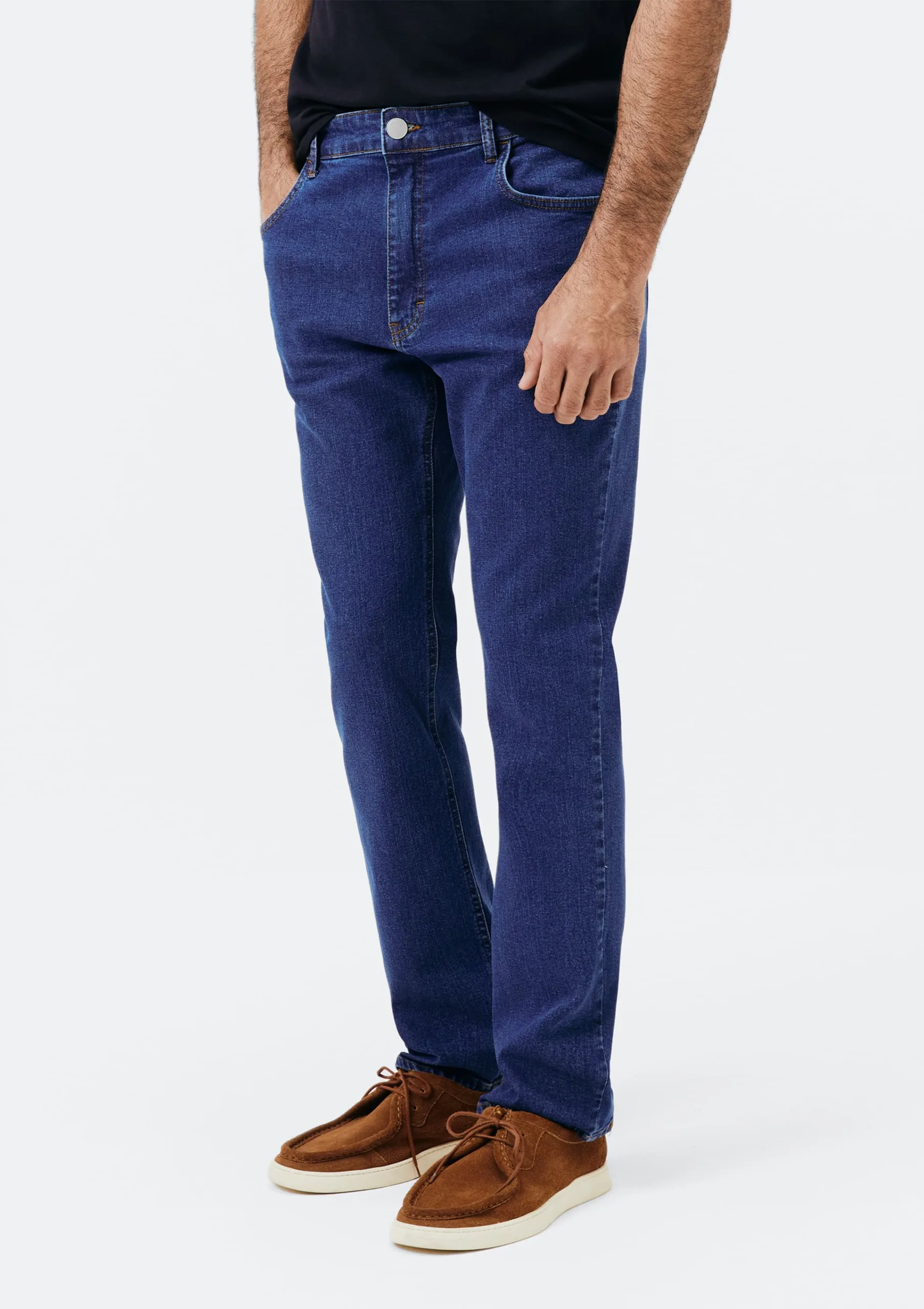 Calça Masculina Slim em Jeans Azul - Hering - Imagem 4
