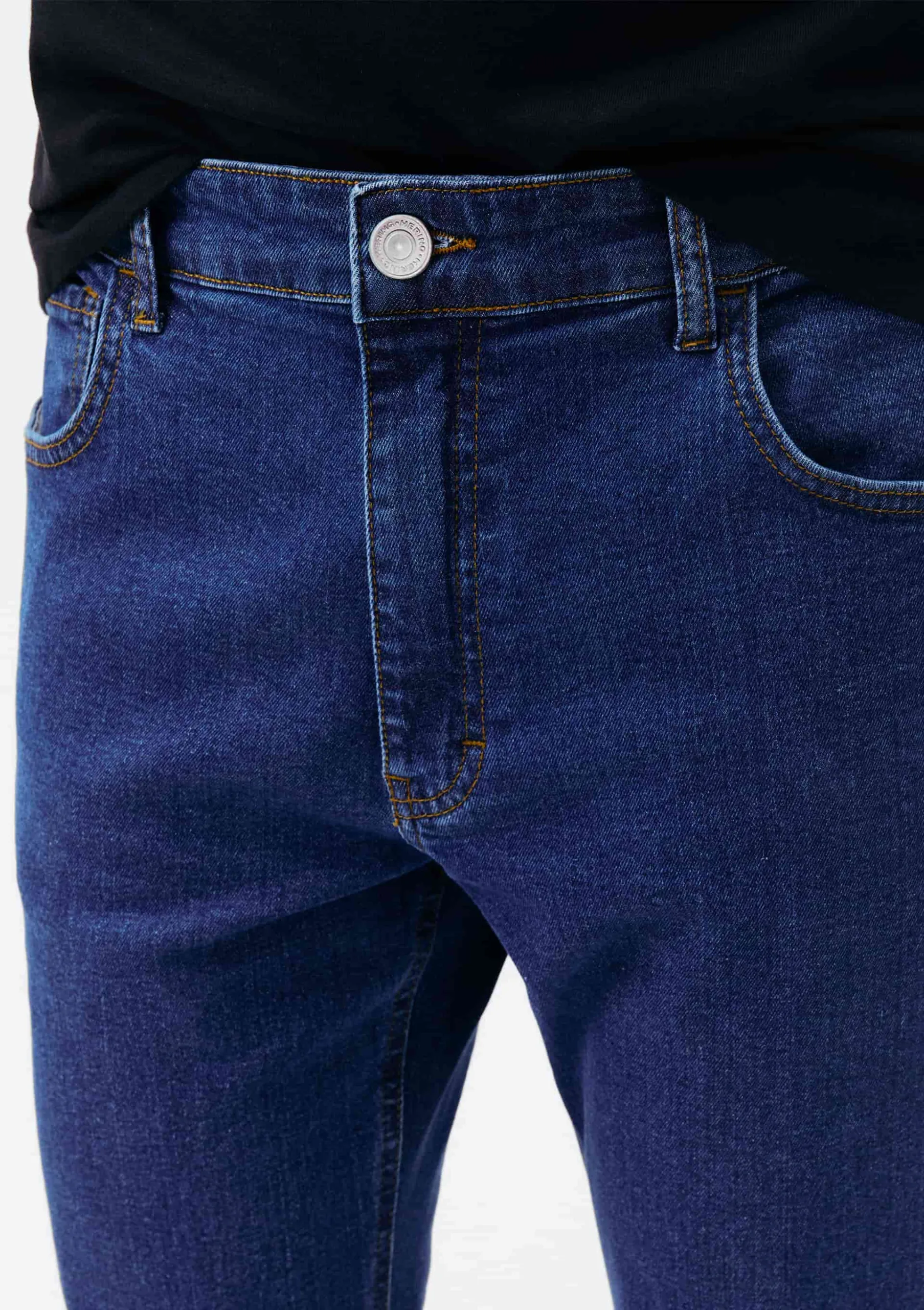 Calça Masculina Slim em Jeans Azul - Hering - Imagem 3