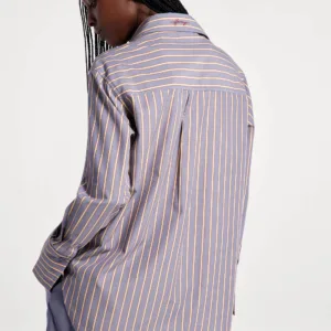 Camisa Feminina Azul Manga Longa Fio Tinto - Hering