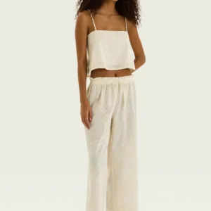 Top Offwhite Alças Finas Estampado - Hering