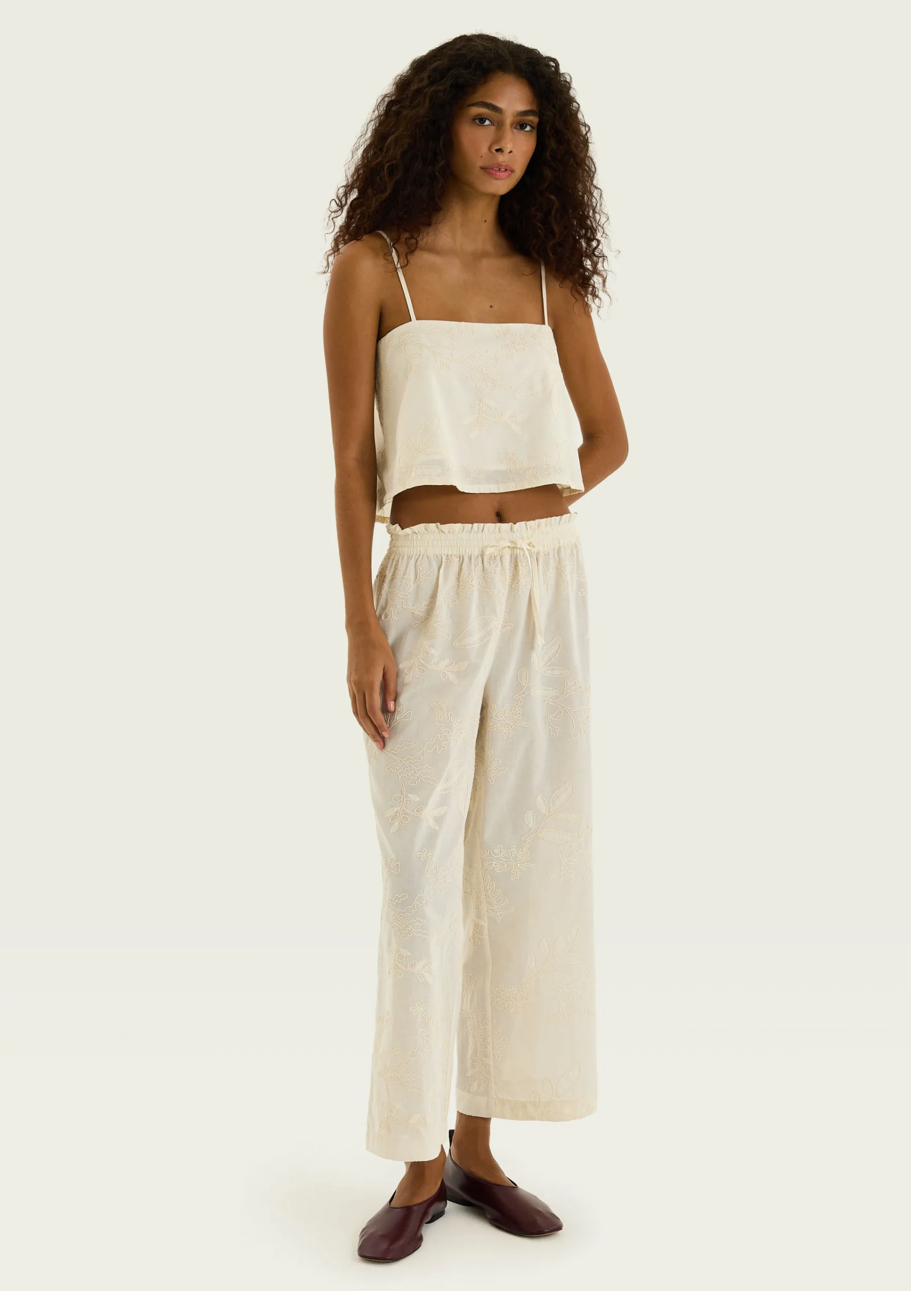 Top Offwhite Alças Finas Estampado - Hering