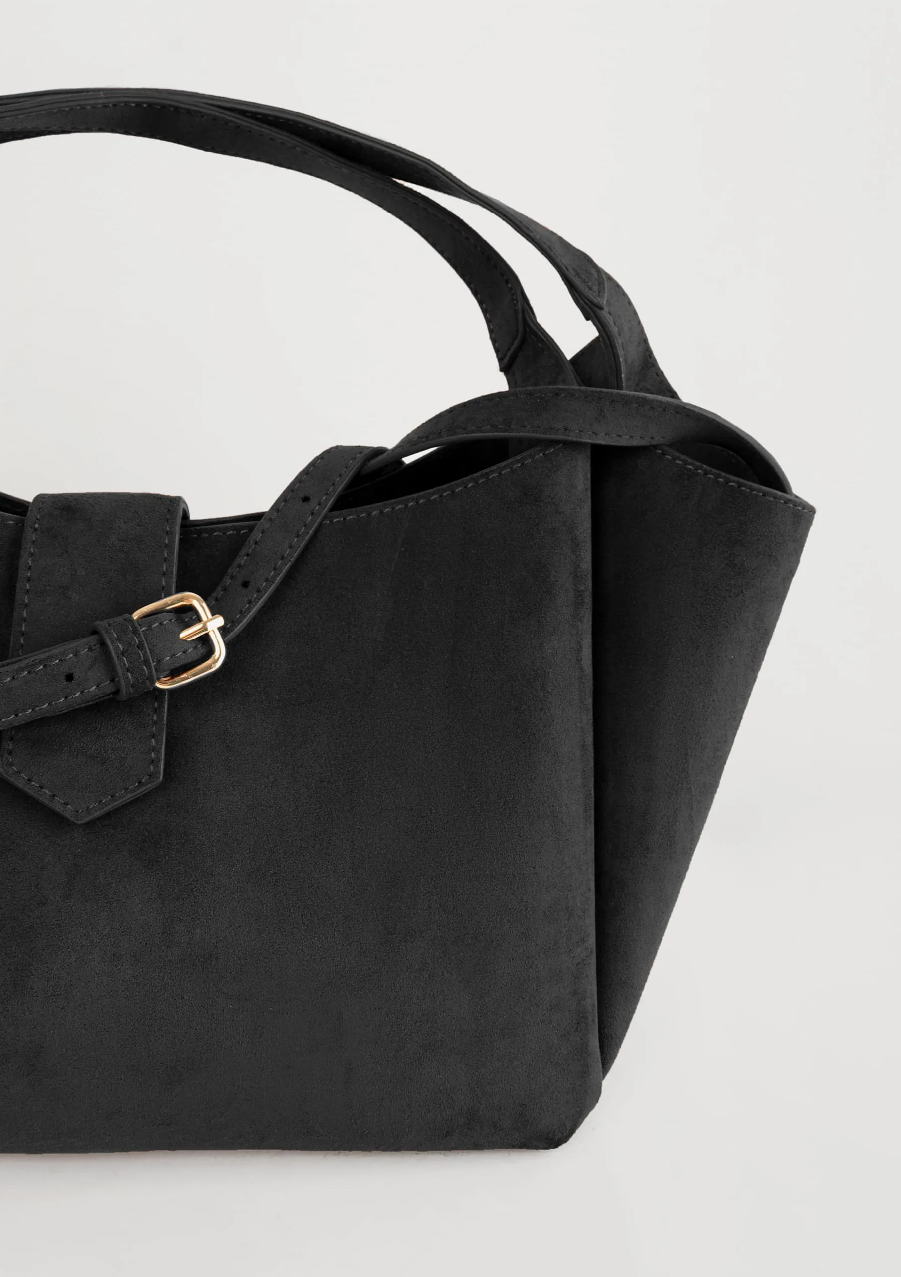 Bolsa Preta Feminina Média Em Suede - Hering - Imagem 3