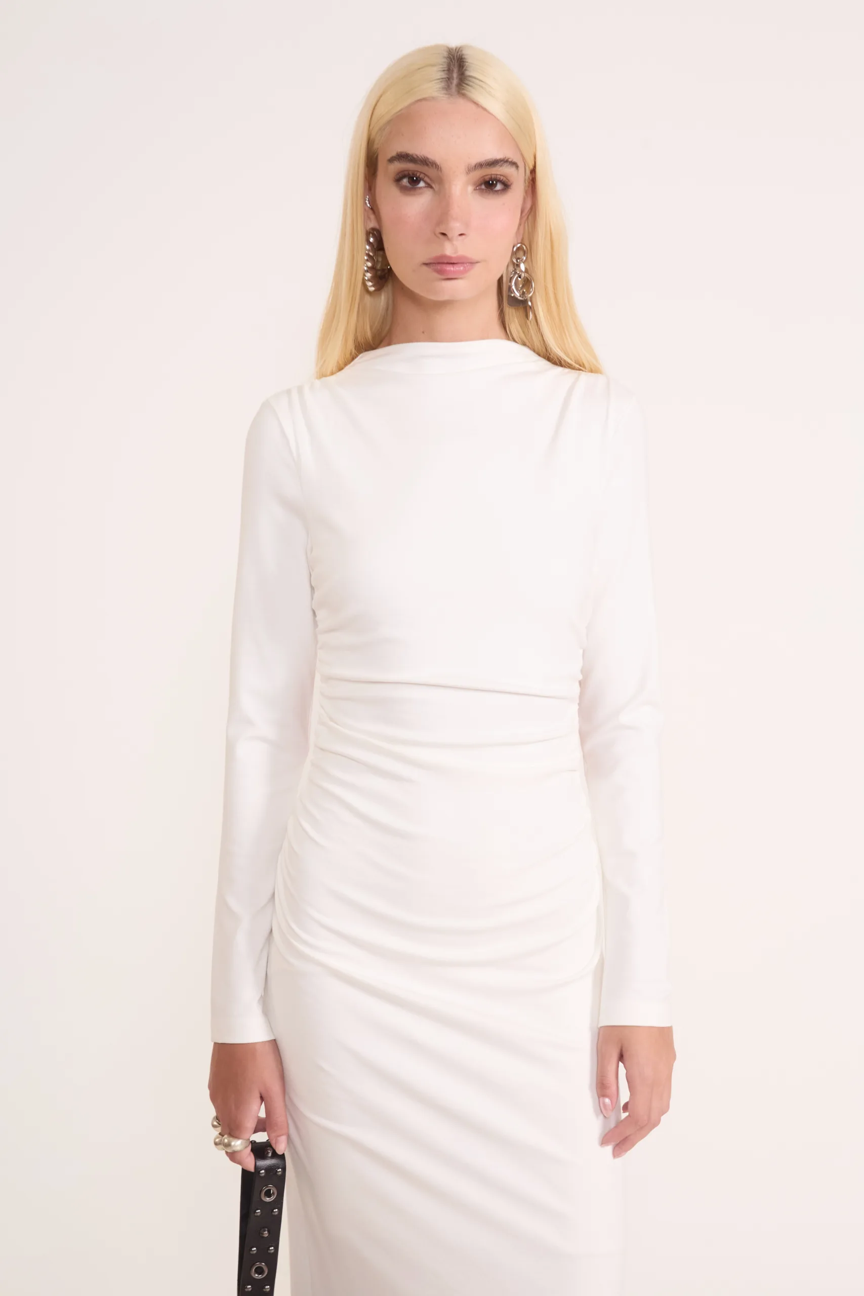 Vestido Midi Gola Alta Cut-Out - Colcci Jeans - Imagem 5
